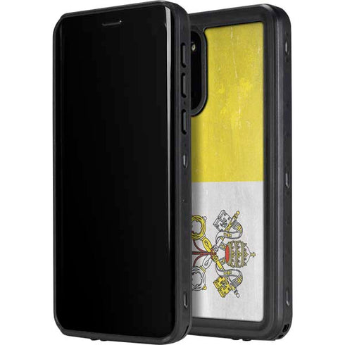 Vatican City Flag Distressed Galaxy S20 Waterproof Case